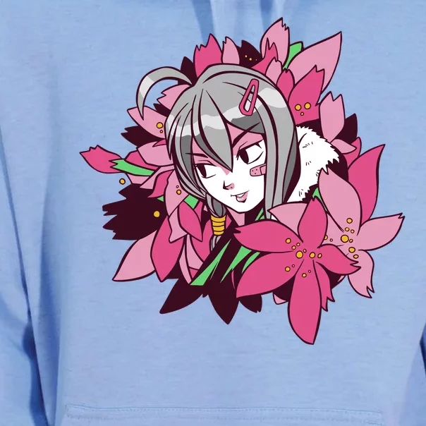 Anime Girl Flowers Unisex Surf Hoodie