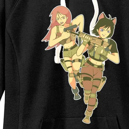 Anime Girl Soldiers Women's Fleece Hoodie