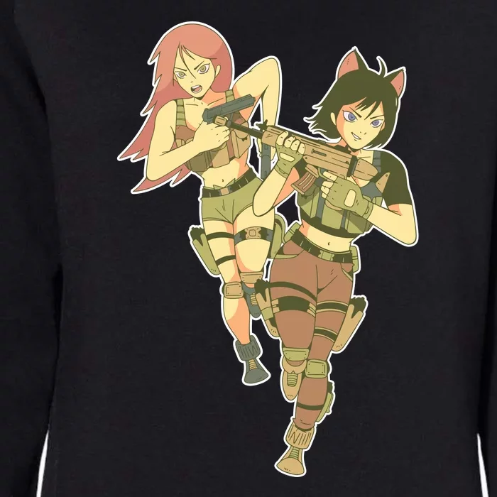 Anime Girl Soldiers Womens California Wash Sweatshirt