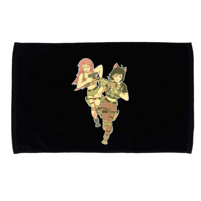 Anime Girl Soldiers Microfiber Hand Towel