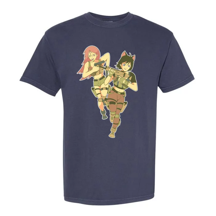 Anime Girl Soldiers Garment-Dyed Heavyweight T-Shirt