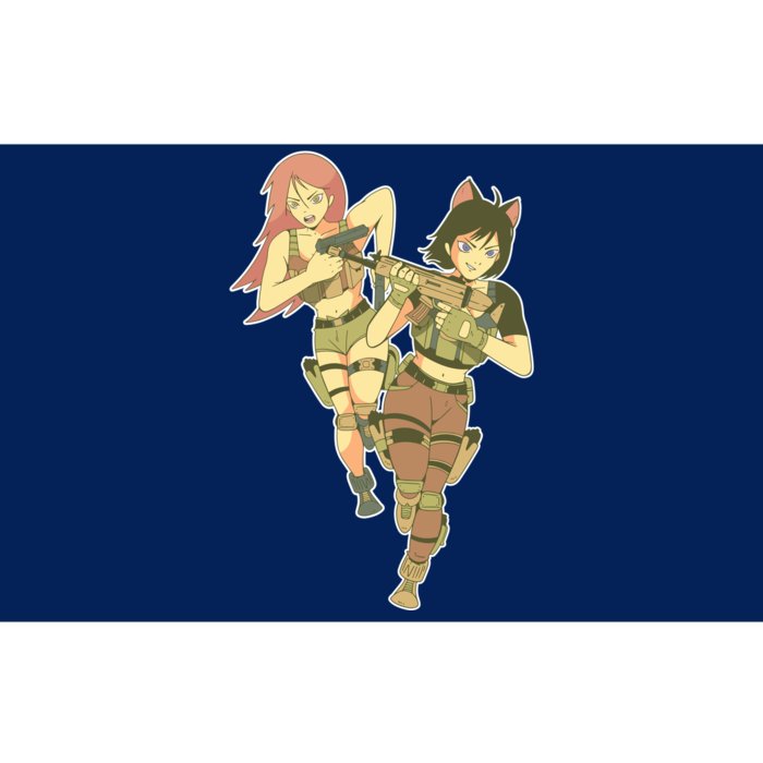 Anime Girl Soldiers Bumper Sticker