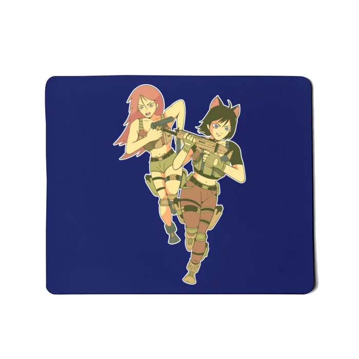 Anime Girl Soldiers Mousepad