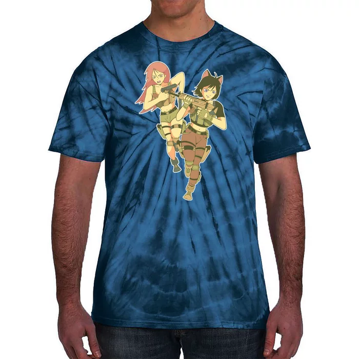 Anime Girl Soldiers Tie-Dye T-Shirt