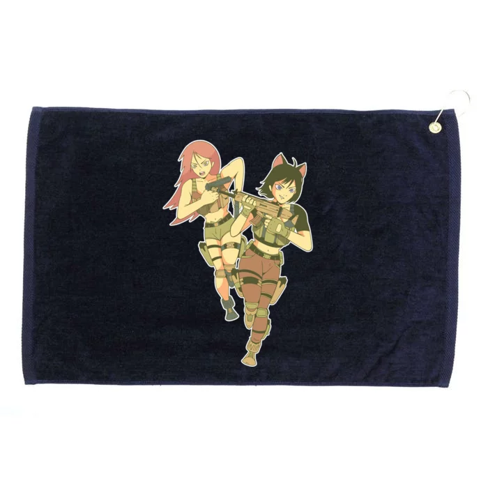 Anime Girl Soldiers Grommeted Golf Towel