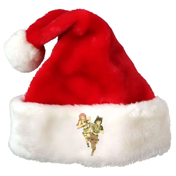 Anime Girl Soldiers Premium Christmas Santa Hat