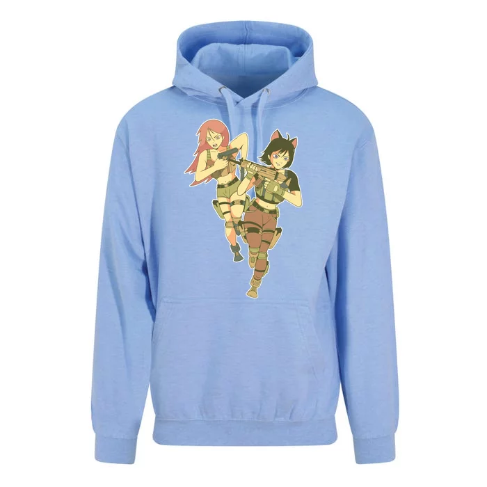 Anime Girl Soldiers Unisex Surf Hoodie