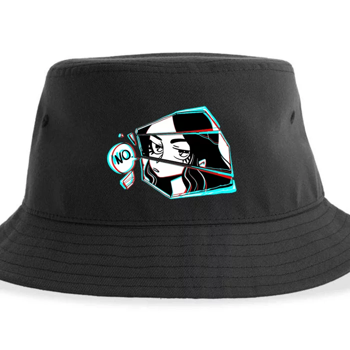 Anime No Eyes Broken Glass Sustainable Bucket Hat