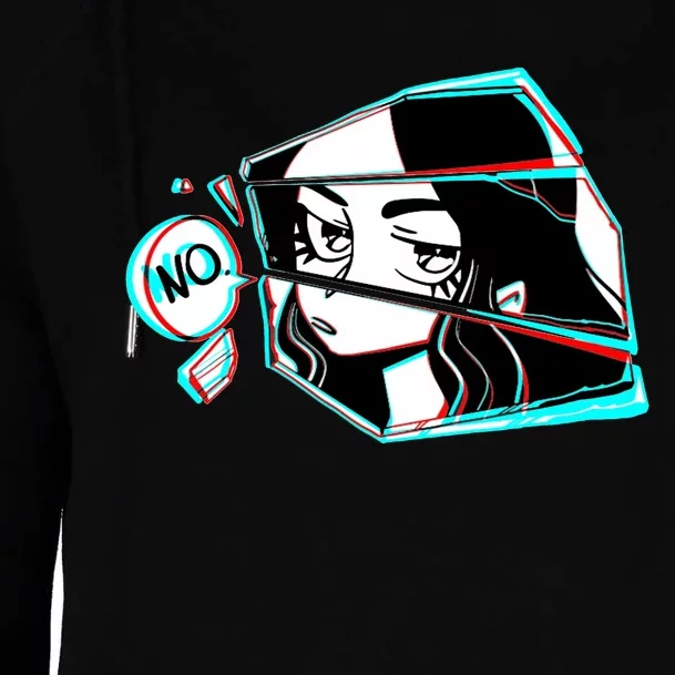 Anime No Eyes Broken Glass Womens Funnel Neck Pullover Hood