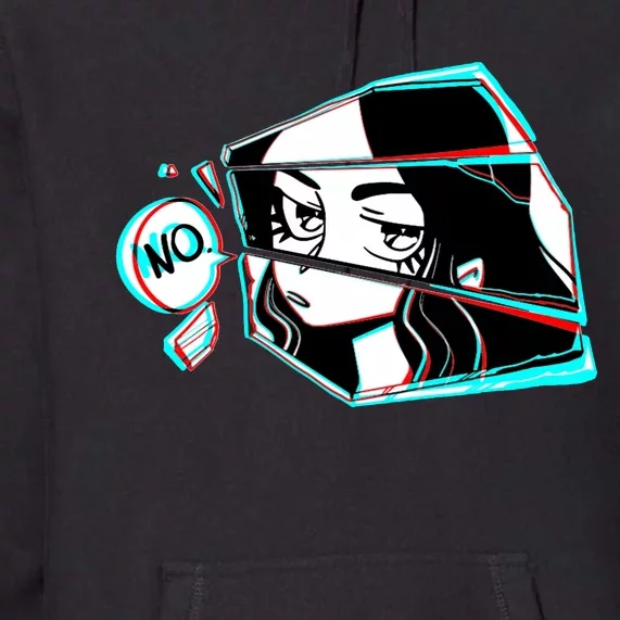 Anime No Eyes Broken Glass Premium Hoodie