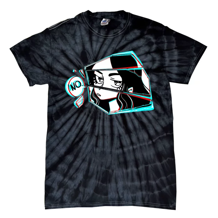 Anime No Eyes Broken Glass Tie-Dye T-Shirt