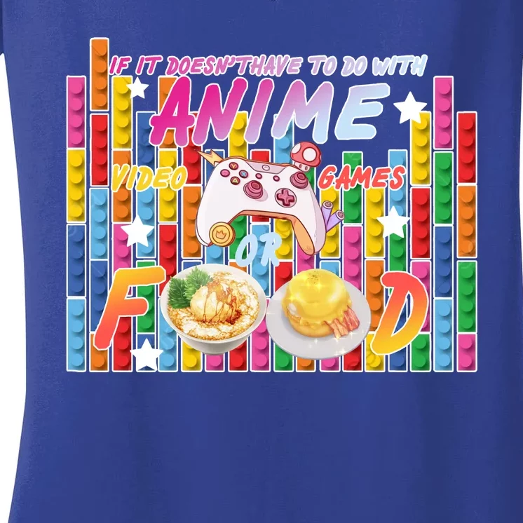 Anime Video Games Food Women's V-Neck T-Shirt