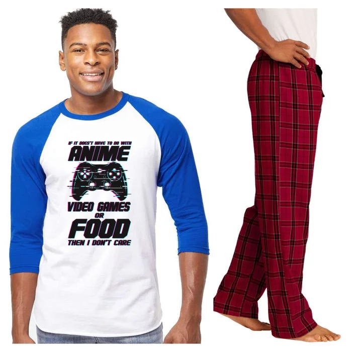 Anime Video Games Or Food Raglan Sleeve Pajama Set