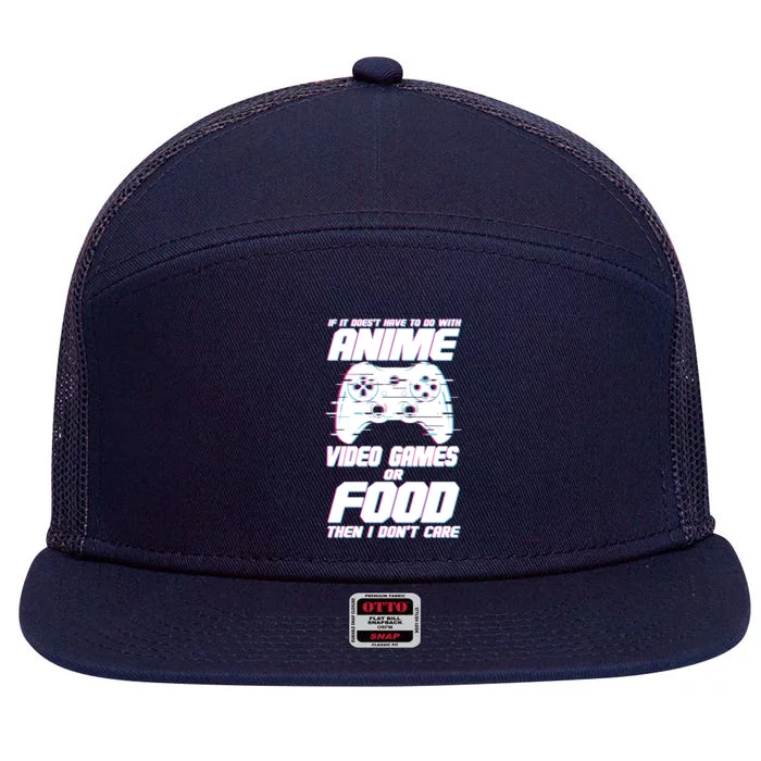 Anime Video Games Or Food 7 Panel Mesh Trucker Snapback Hat