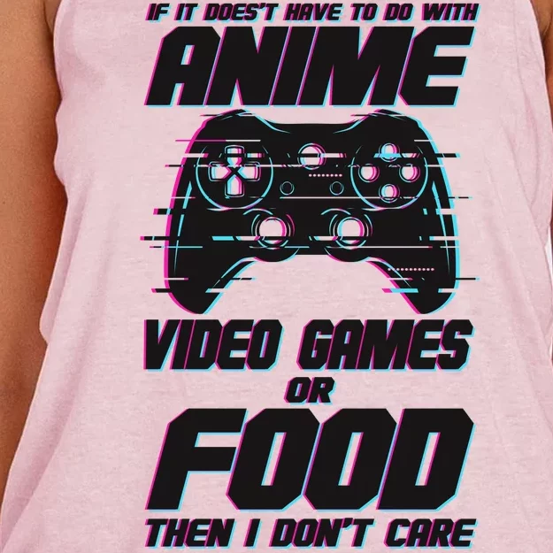 Anime Video Games Or Food Women's Knotted Racerback Tank