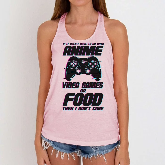 Anime Video Games Or Food Women's Knotted Racerback Tank