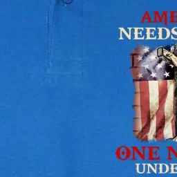 America Needs Jesus One Nation Under God American Flag Gift Softstyle Adult Sport Polo