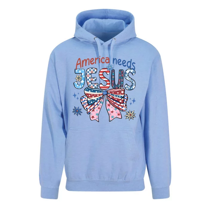 America Needs Jesus 4th Of July Unisex Surf Hoodie