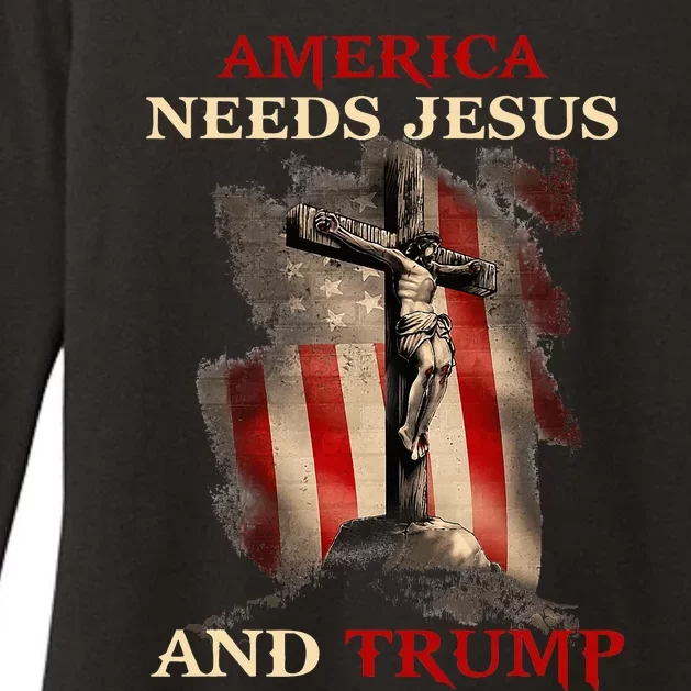 America Needs Jesus And Trump Pro Trump 2024 Womens CVC Long Sleeve Shirt