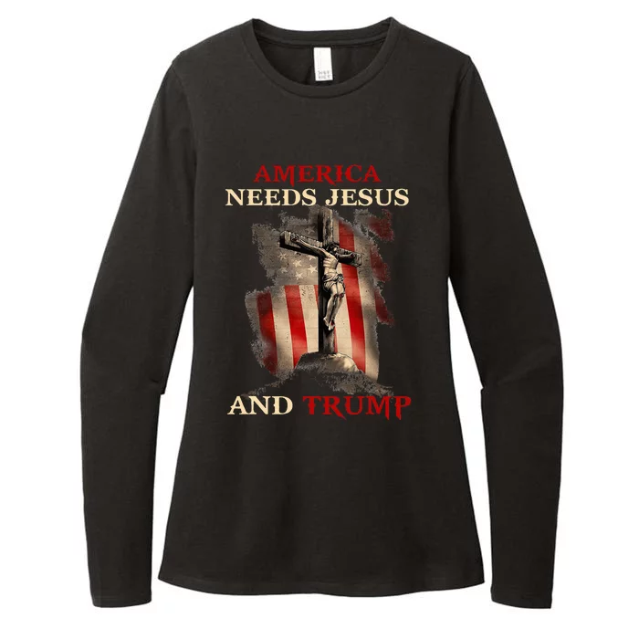 America Needs Jesus And Trump Pro Trump 2024 Womens CVC Long Sleeve Shirt