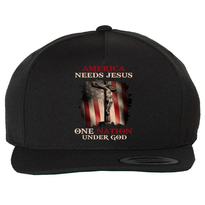 America Needs Jesus One Nation Under God Normal Isnt Coming Meaningful Gift Wool Snapback Cap