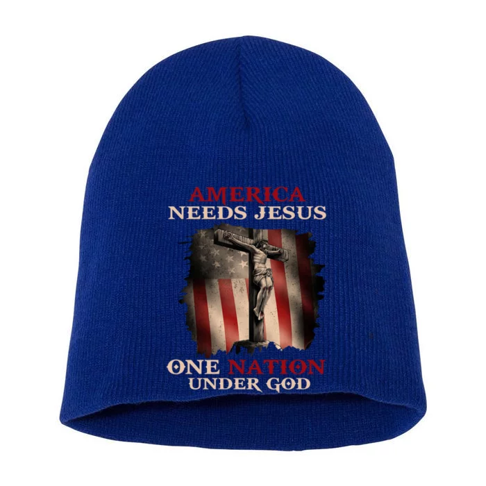 America Needs Jesus One Nation Under God Normal Isnt Coming Meaningful Gift Short Acrylic Beanie