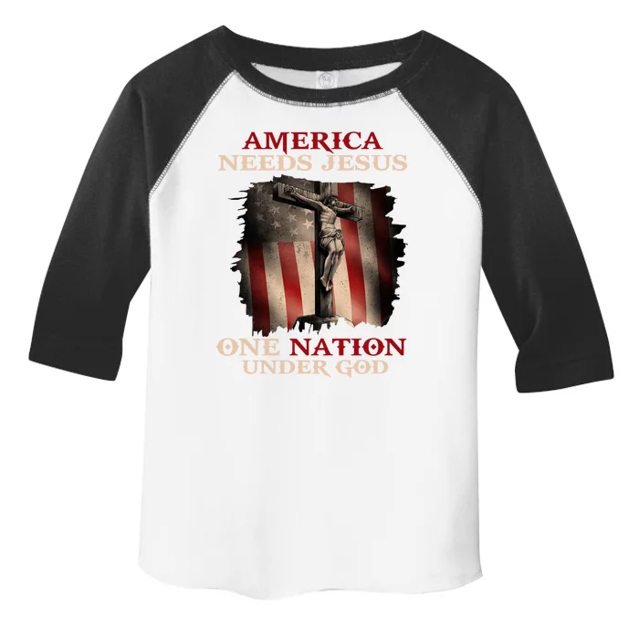 America Needs Jesus One Nation Under God Normal Isnt Coming Meaningful Gift Toddler Fine Jersey T-Shirt