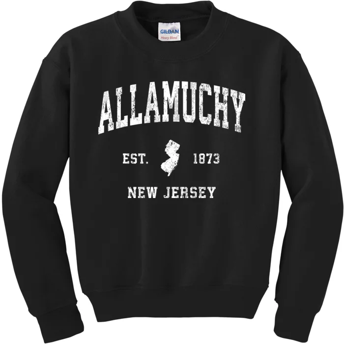 Allamuchy New Jersey Nj Vintage Athletic Sports Kids Sweatshirt