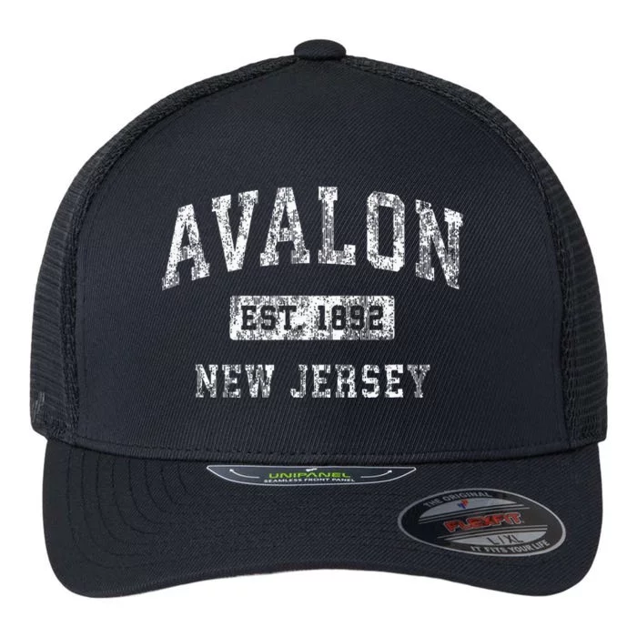 Avalon New Jersey Nj Vintage Established Flexfit Unipanel Trucker Cap