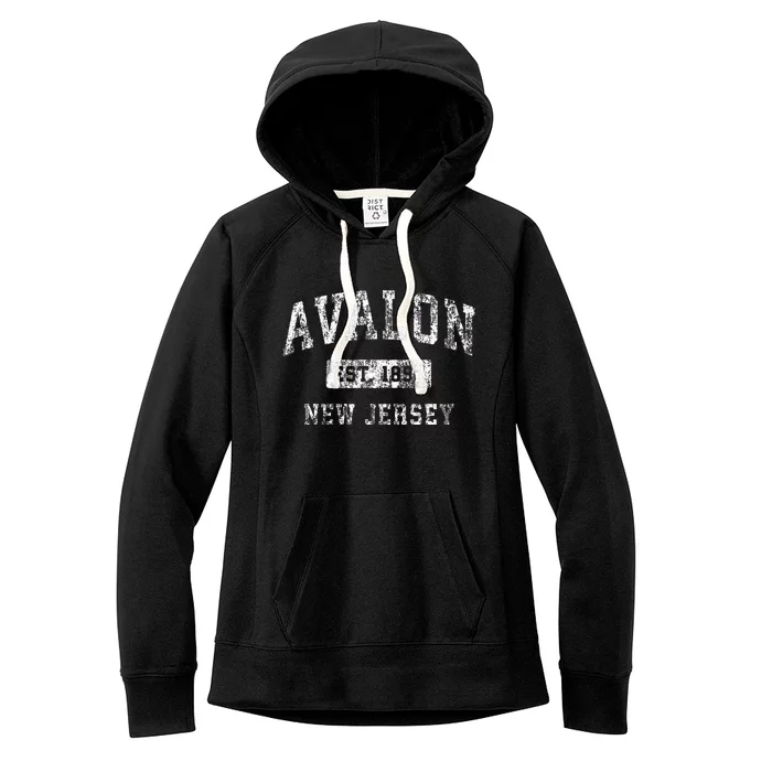 Avalon New Jersey Nj Vintage Established Women's Fleece Hoodie