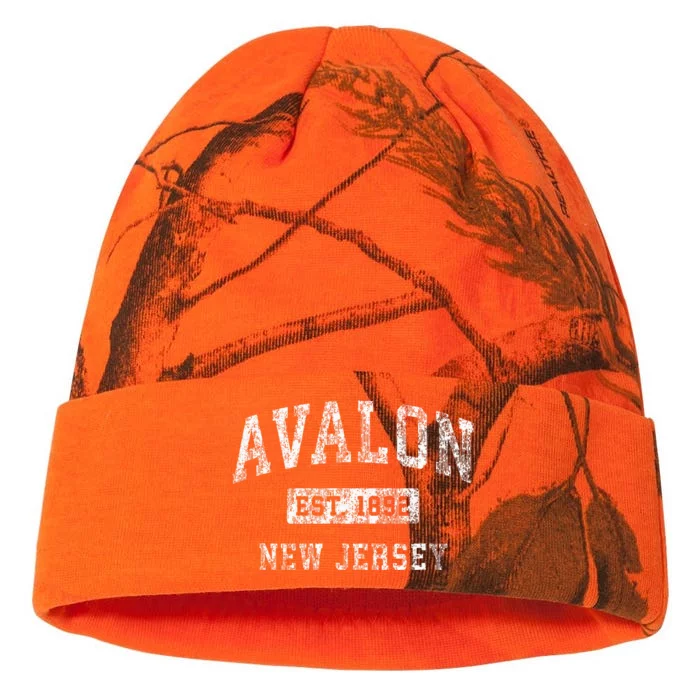 Avalon New Jersey Nj Vintage Established Kati - 12in Camo Beanie