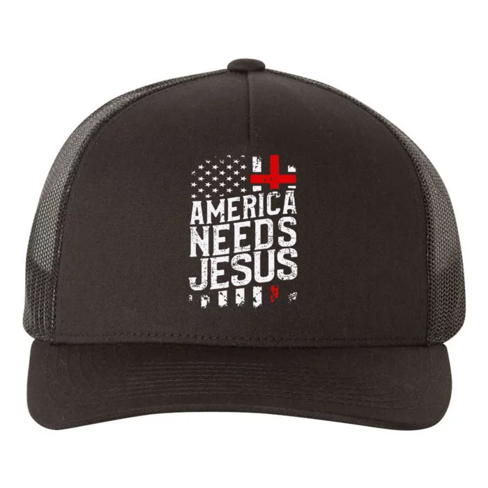 America Needs Jesus Yupoong Adult 5-Panel Trucker Hat