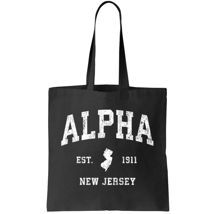 Alpha New Jersey Nj Vintage Athletic Sports Tote Bag