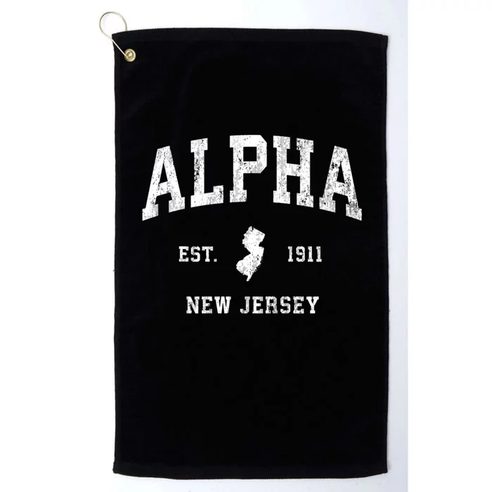 Alpha New Jersey Nj Vintage Athletic Sports Platinum Collection Golf Towel