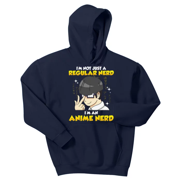 Anime Nerd Kawaii Chibi Otaku Manga With Glasses Kids Hoodie