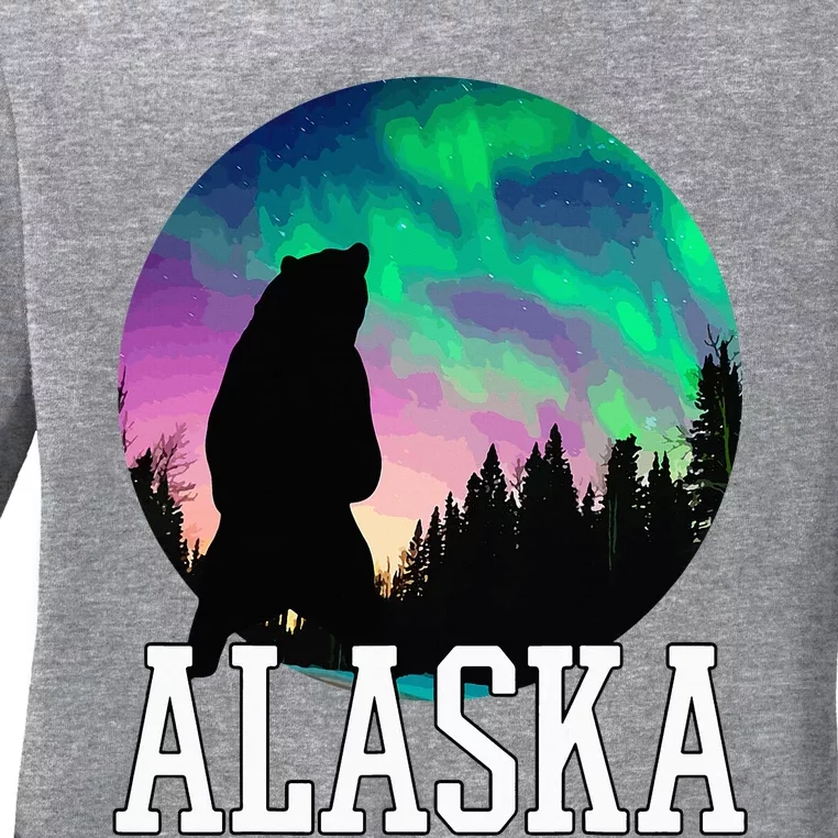 Alaska Nothern Lights Viewing Vacation Ladies Long Sleeve Shirt