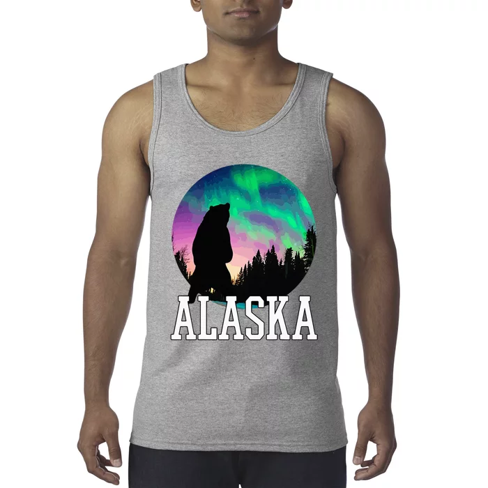 Alaska Nothern Lights Viewing Vacation Tank Top