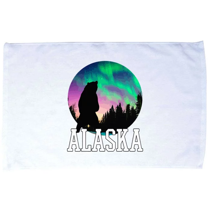 Alaska Nothern Lights Viewing Vacation Microfiber Hand Towel