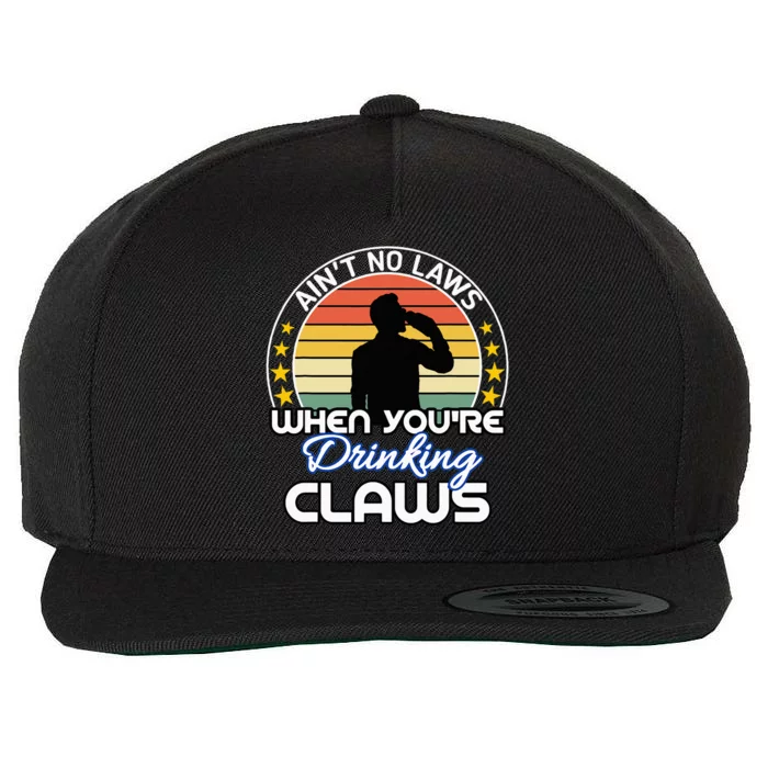 Aint No Laws When YouRe Drinking Claws Cute Funny Gift Wool Snapback Cap