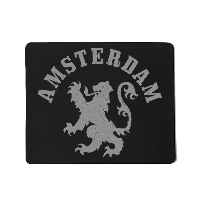 Amsterdam Netherlands Lion Dutch Holland Vintage Amsterdam Mousepad