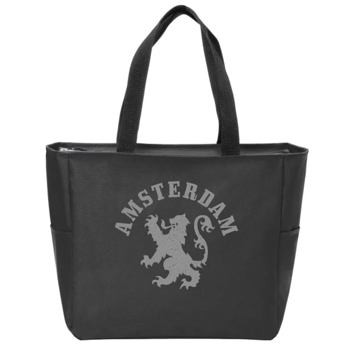 Amsterdam Netherlands Lion Dutch Holland Vintage Amsterdam Zip Tote Bag