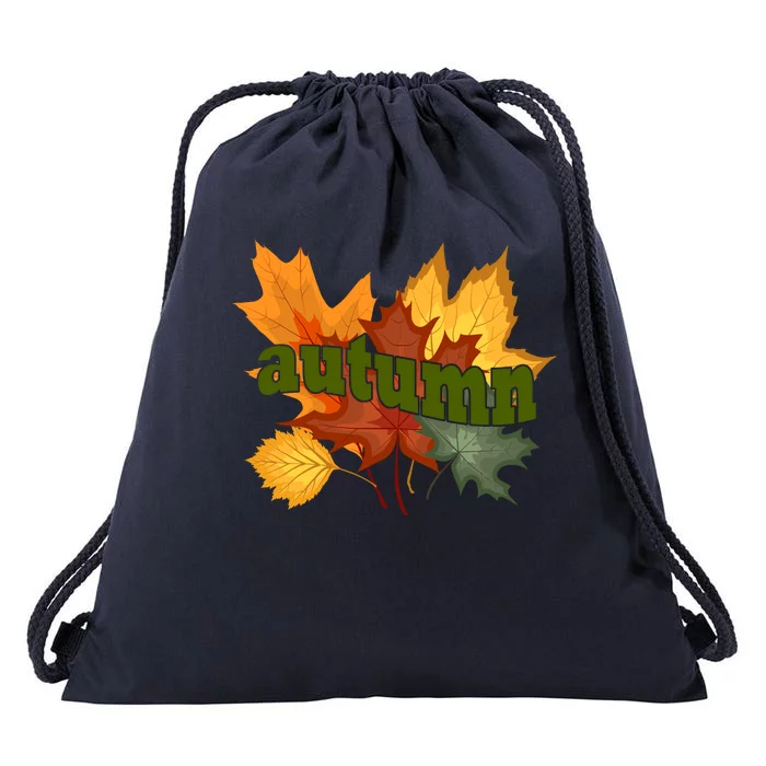 Autumn Nature Leaves Drawstring Bag