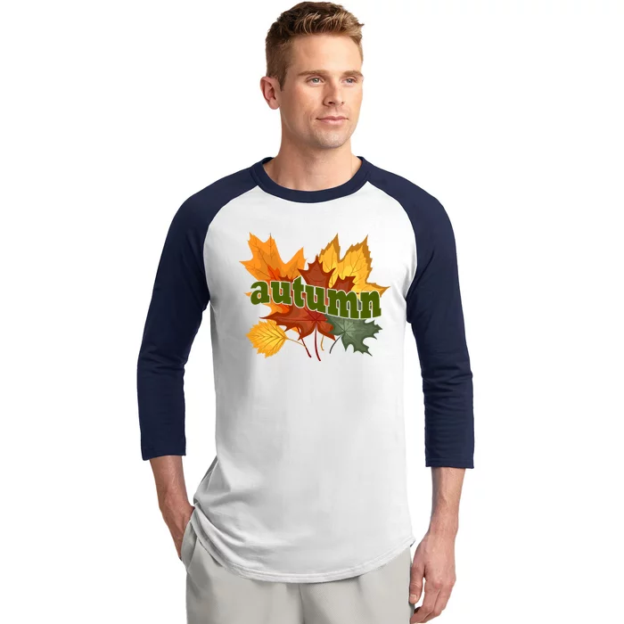 Autumn Nature Leaves Baseball Sleeve Shirt