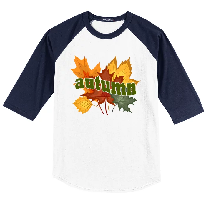 Autumn Nature Leaves Baseball Sleeve Shirt