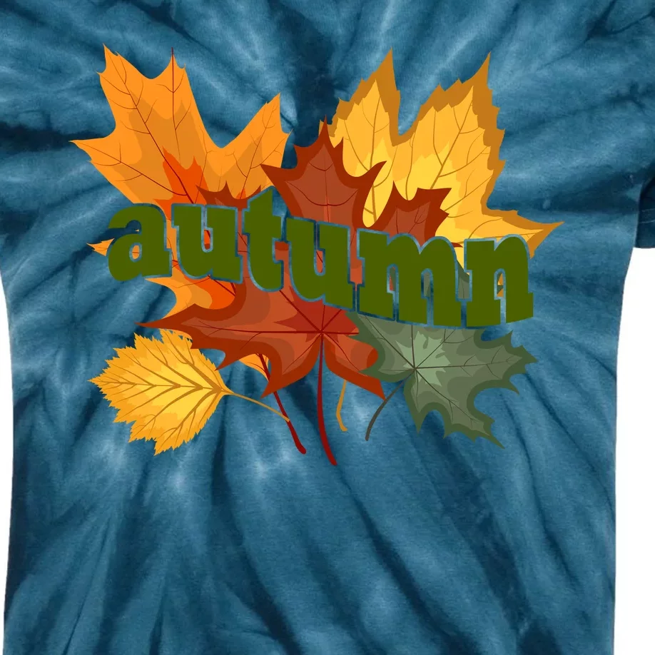 Autumn Nature Leaves Kids Tie-Dye T-Shirt