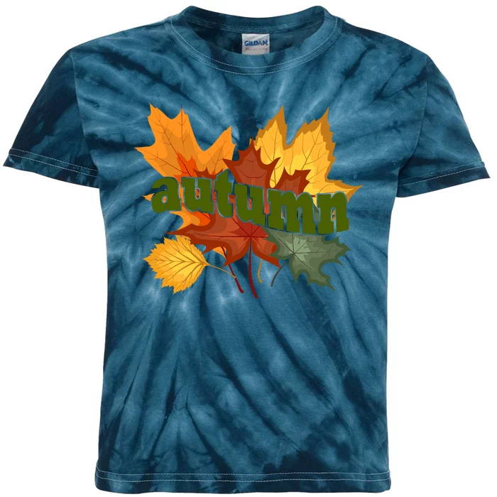 Autumn Nature Leaves Kids Tie-Dye T-Shirt