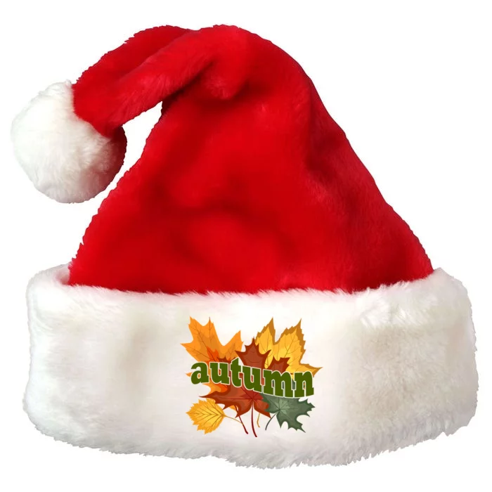 Autumn Nature Leaves Premium Christmas Santa Hat