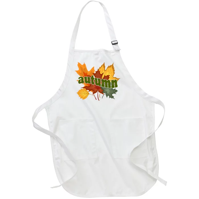 Autumn Nature Leaves Full-Length Apron With Pocket