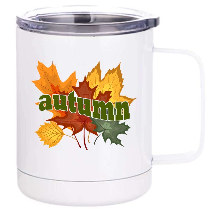 Autumn Nature Leaves Front & Back 12oz Stainless Steel Tumbler Cup