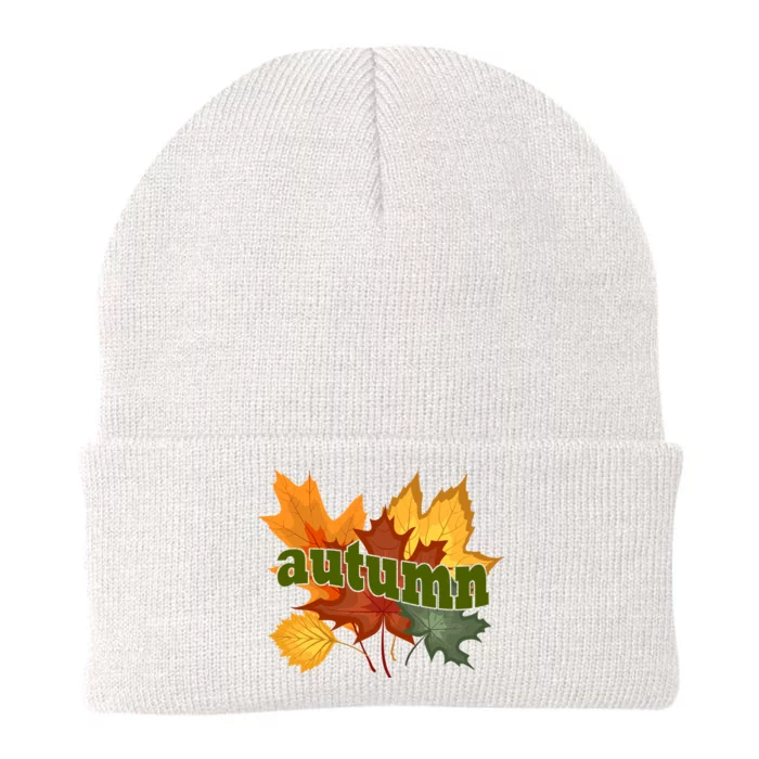 Autumn Nature Leaves Knit Cap Winter Beanie